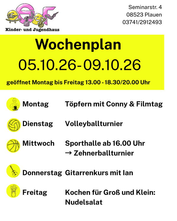 Bild vergr&ouml;&szlig;ern: Wochenplakat 05.10.26 - 09.10.26
