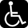 Icon Eingangsbereich für Rollstuhlfahrer eingeschränkt zugänglich