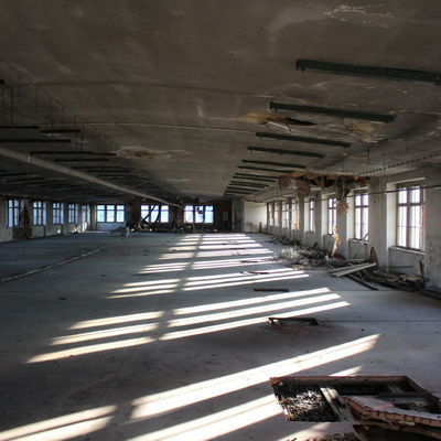 Bild vergrößern: Innenaufnahme in einem Gebäude der Hempelschen Fabrik