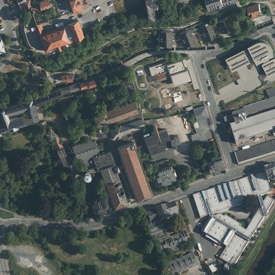Bild vergr&ouml;&szlig;ern: Luftbild des Areals der Hempelschen Fabrik