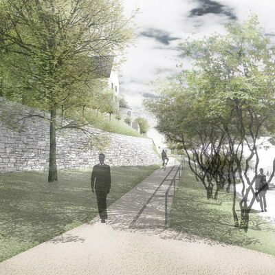 Bild vergr&ouml;&szlig;ern: Skizze vom Neubau der Schlossterrassen