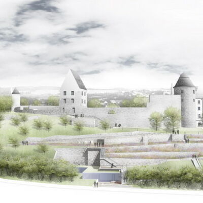 Bild vergr&ouml;&szlig;ern: Skizze vom Neubau der Schlossterrassen