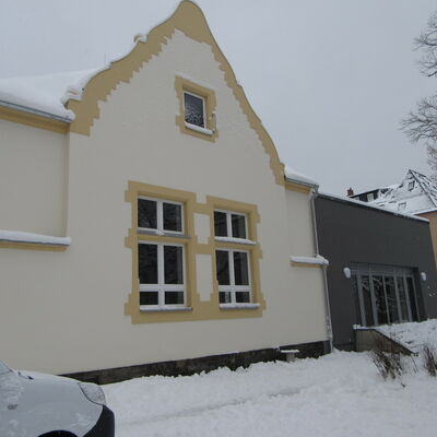 Bild vergr&ouml;&szlig;ern: Alte Turnhalle und Erweiterungsbau ergeben die neue Aula des Diesterweg-Gymnasium