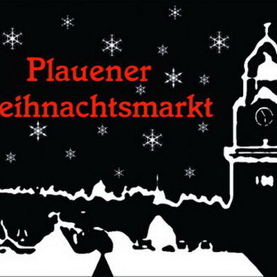 Bild vergrößern: »Schwarz-Weiß-Silhouette Plauens mit St. Johanniskirche und Rathausturm«