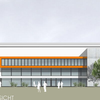 Bild vergr&ouml;&szlig;ern: S&uuml;dansicht SporthalleLessing Gymnasium