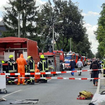 Bild vergr&ouml;&szlig;ern: Gefahrguteinsatz an der Sch&ouml;psdrehe