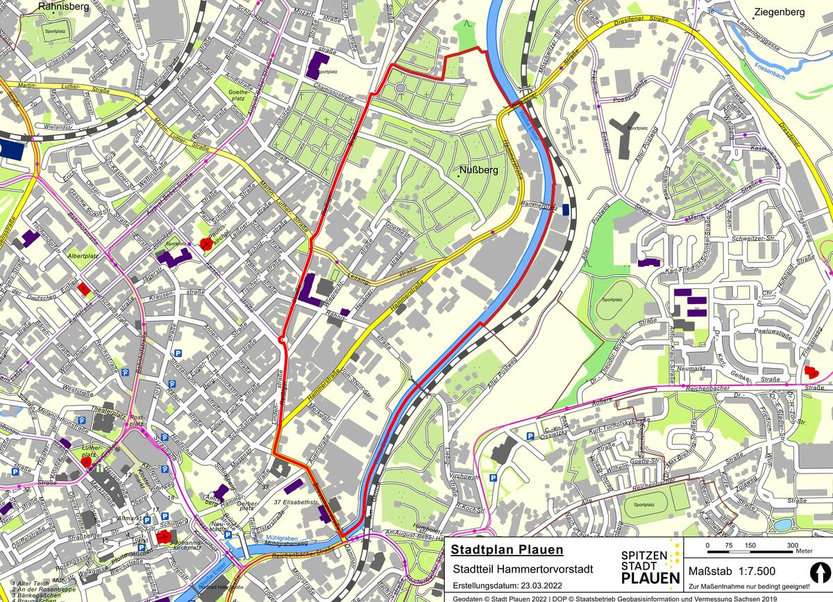 Bild vergrößern: Karte Hammertorvorstadt