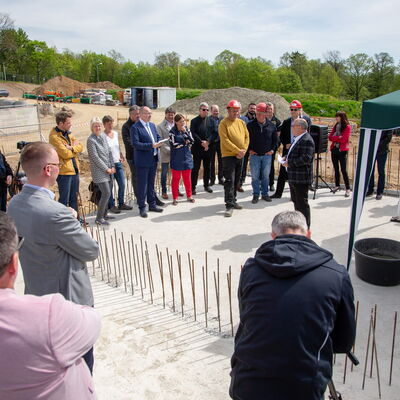 Bild vergr&ouml;&szlig;ern: Grundsteinlegung Sporthalle Lessing-Gymnasium