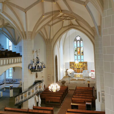 Bild vergrößern: Auferstehungs-Fenster von Michael Triegel in der St. Johanniskirche