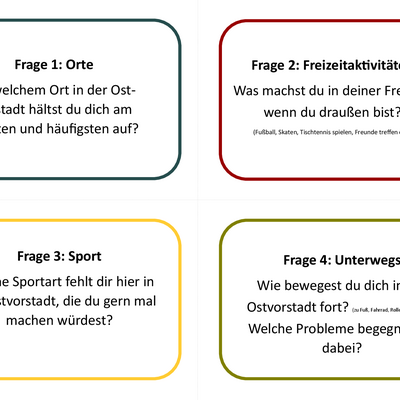 Bild vergr&ouml;&szlig;ern: Fragekarten zur Veranstaltung "Er&ouml;ffnung Enkelgarten"