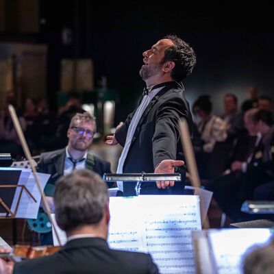 Bild vergr&ouml;&szlig;ern: Jahresempfang des Oberb&uuml;rgermeisters 2024 - Orchester unter Leitung von Leo Siberski