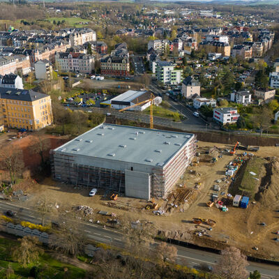 Bild vergr&ouml;&szlig;ern: Baustelle Dreifeldhalle Lessinggymnasium