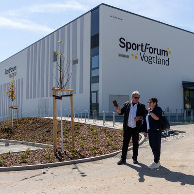 Bild vergr&ouml;&szlig;ern: Einblick in die Baustelle SportForum Vogtland